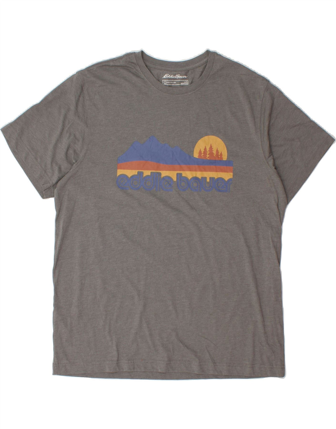 EDDIE BAUER Mens Graphic T-Shirt Top Large Grey Cotton Vintage Eddie Bauer and Second-Hand Eddie Bauer from Messina Hembry 