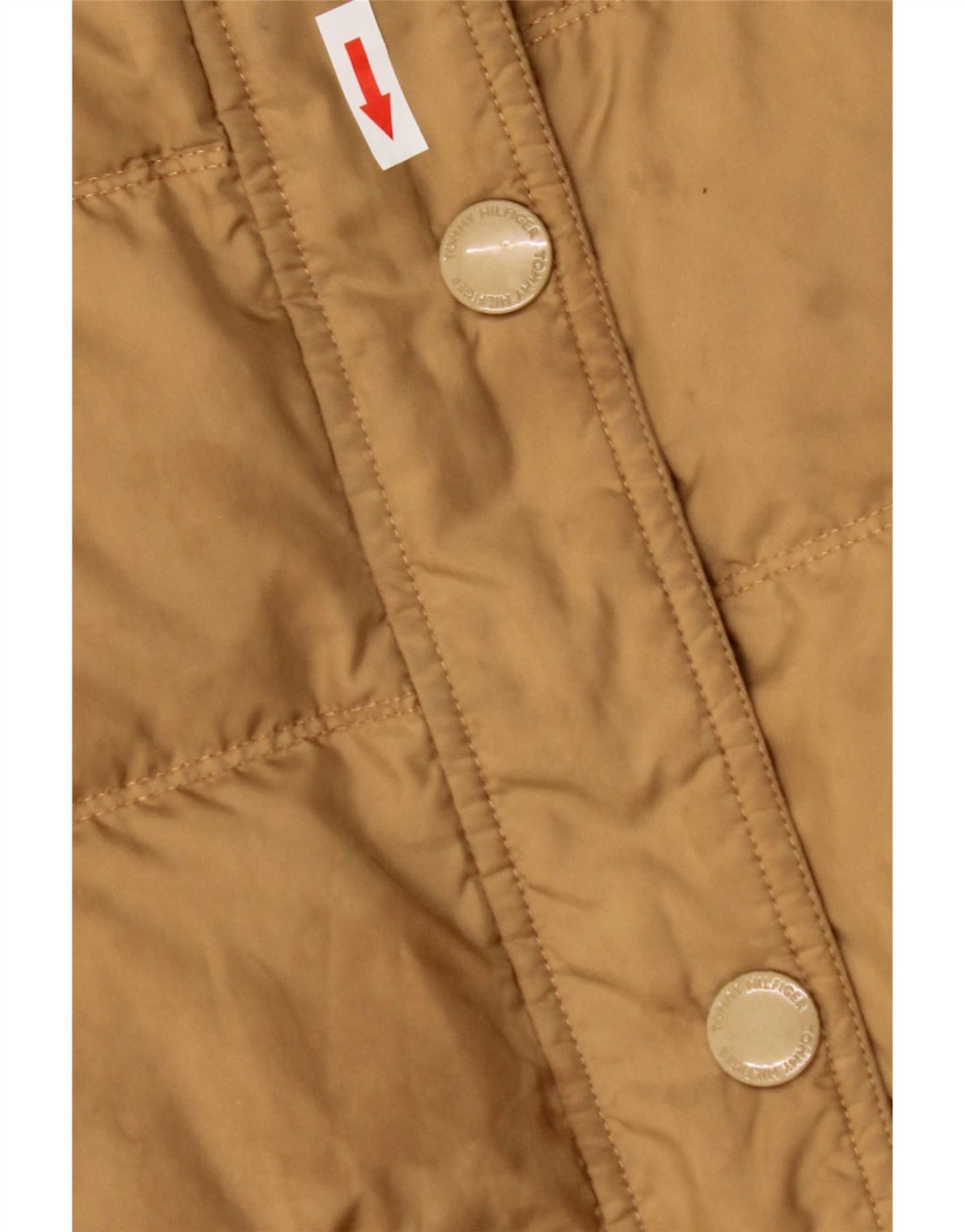 Tommy Hilfiger Dame Hætte Polstret Frakke UK 10 Lille brun polyester