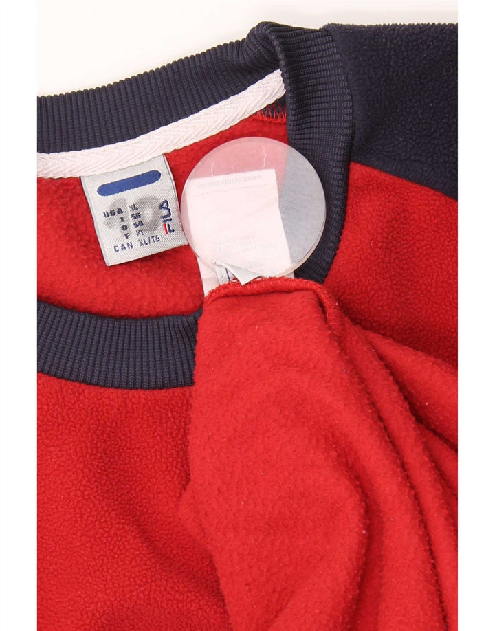Fila Herre Grafisk Fleece Jumper XL Rød Colourblock Polyester