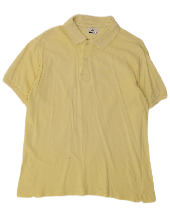 LACOSTE Mens Polo Shirt Size 4 Medium Yellow Cotton