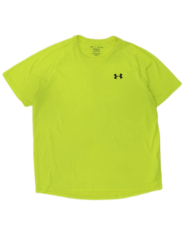 Under Armour Herre Heat Gear T-Shirt Top XL Grøn Polyester