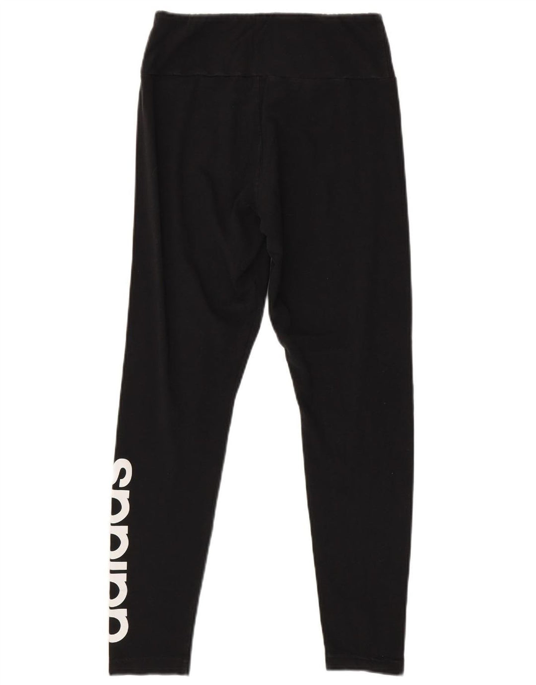 ADIDAS Womens Graphic Leggings UK 12/14 Medium  Black Cotton
