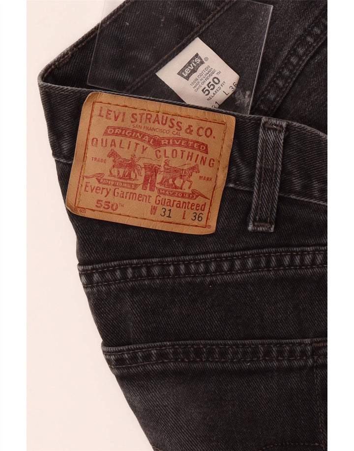 LEVI'S Mens 550 Denim Shorts W31 Medium Black Cotton Vintage Levi's and Second-Hand Levi's from Messina Hembry 