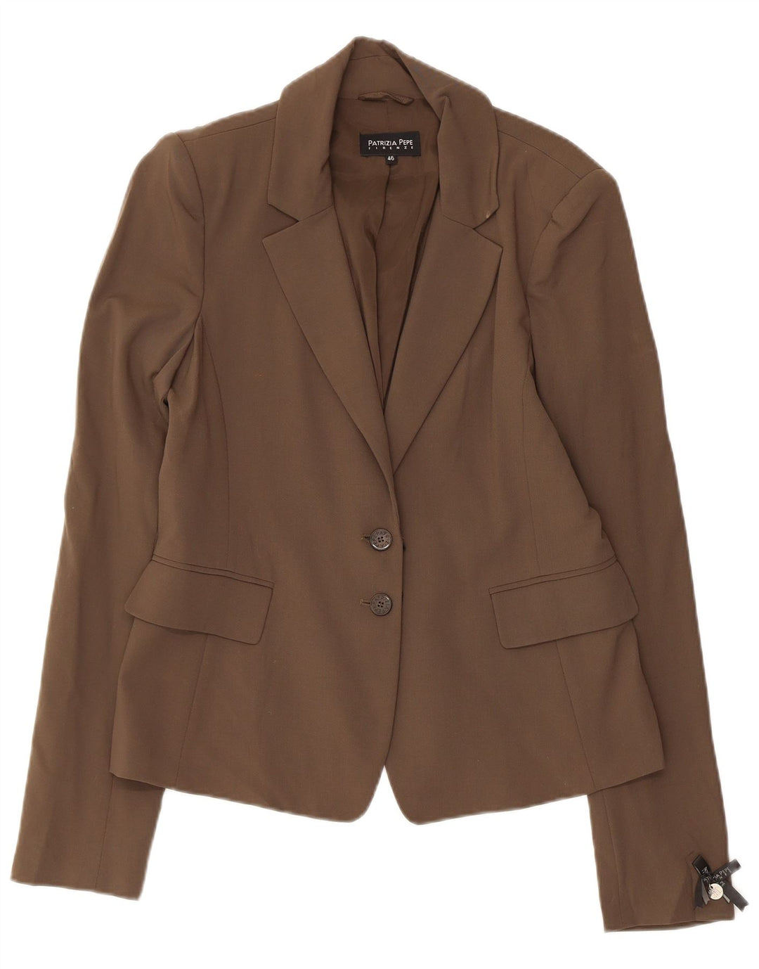 PATRIZIA PEPE Dame 2-knaps blazerjakke IT 46 Stor brun jomfruuld