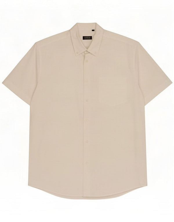 Coveri Mens Short Sleeve Shirt Size 43/44 XL White Cotton