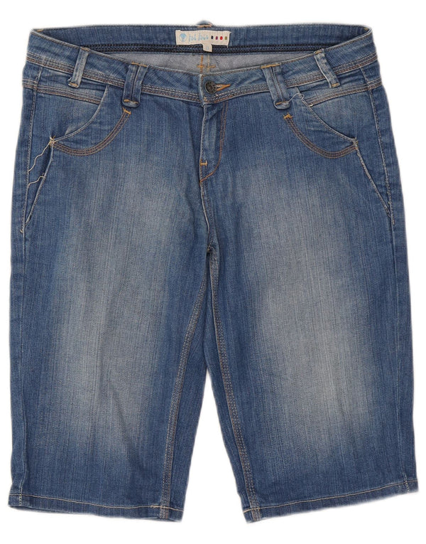 Fat Face Dame Denim Shorts UK 12 Medium W32 Blå Bomuld