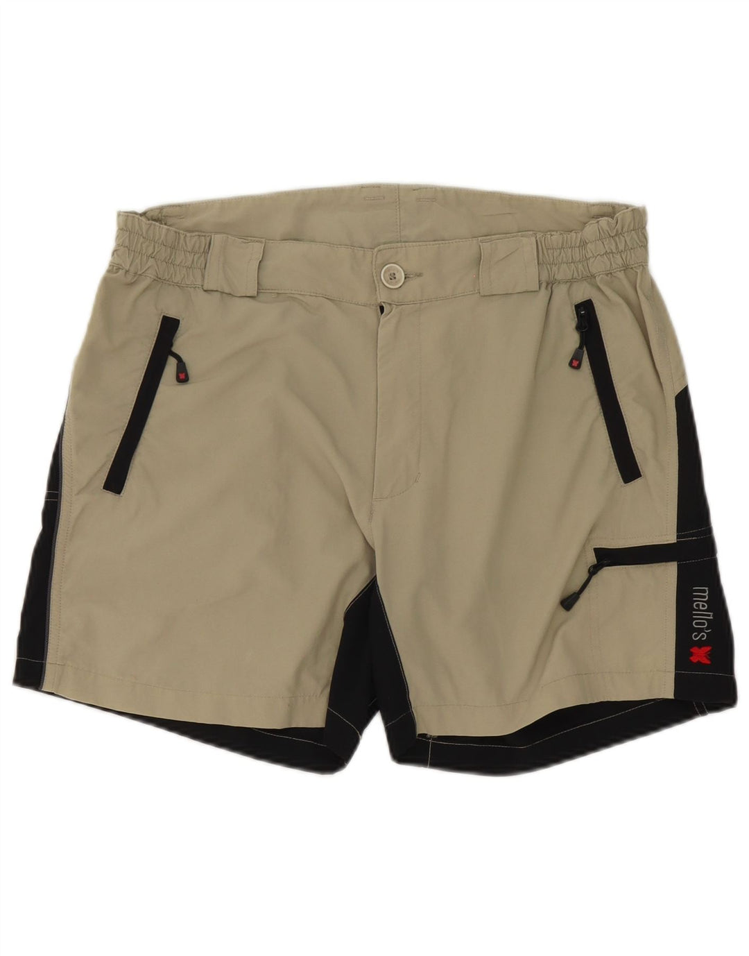 Mello's Herre Cargo Shorts W32 Medium Beige Colourblock Polyamid