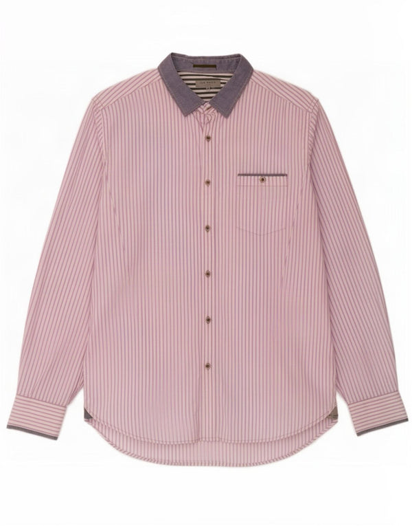 Ted Baker herreskjorte str. 5 XL Pink nålestribet bomuld