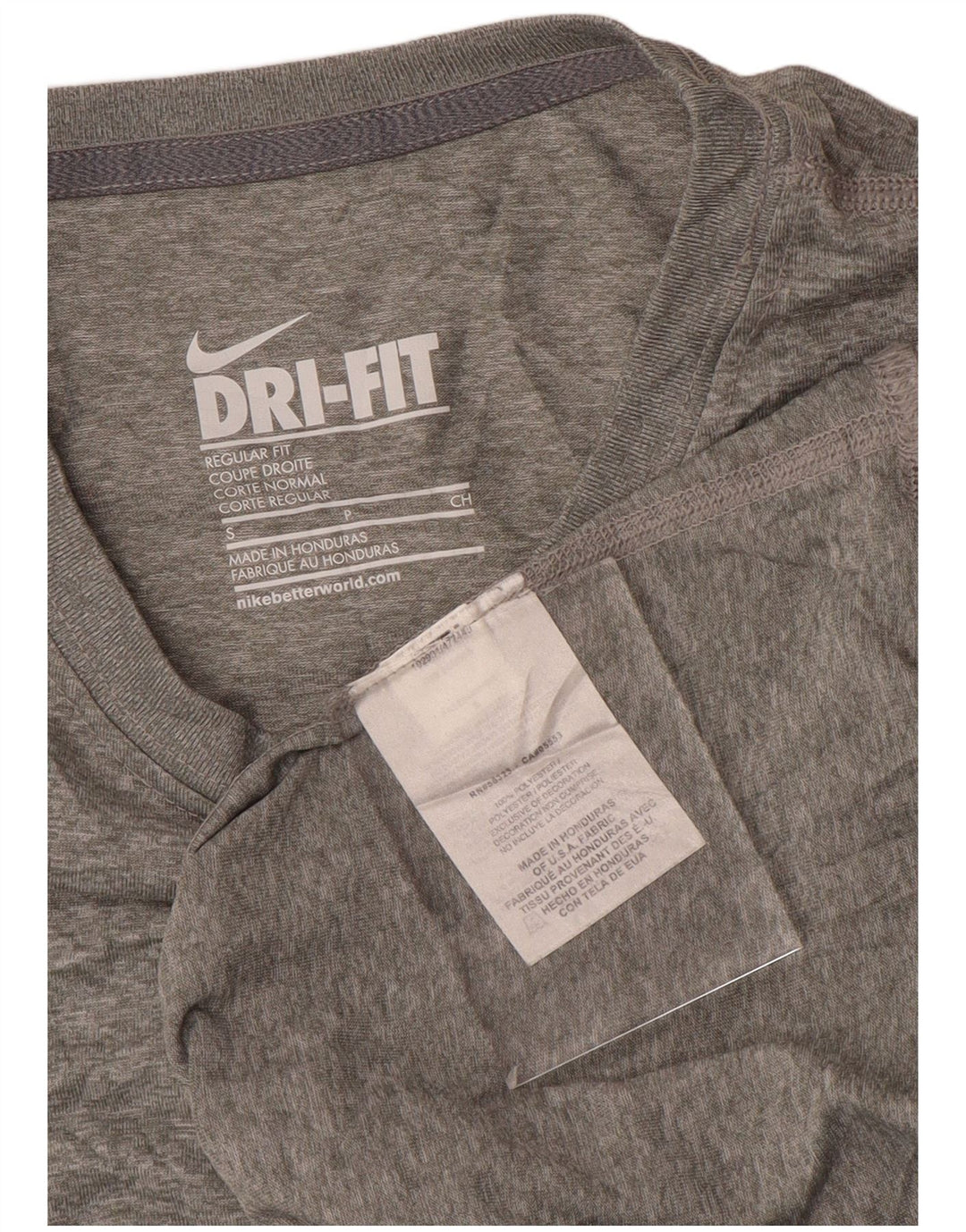 Nike Dame Dri Fit Regular Fit Top Langærmet UK 10 Lille Grå Polyester