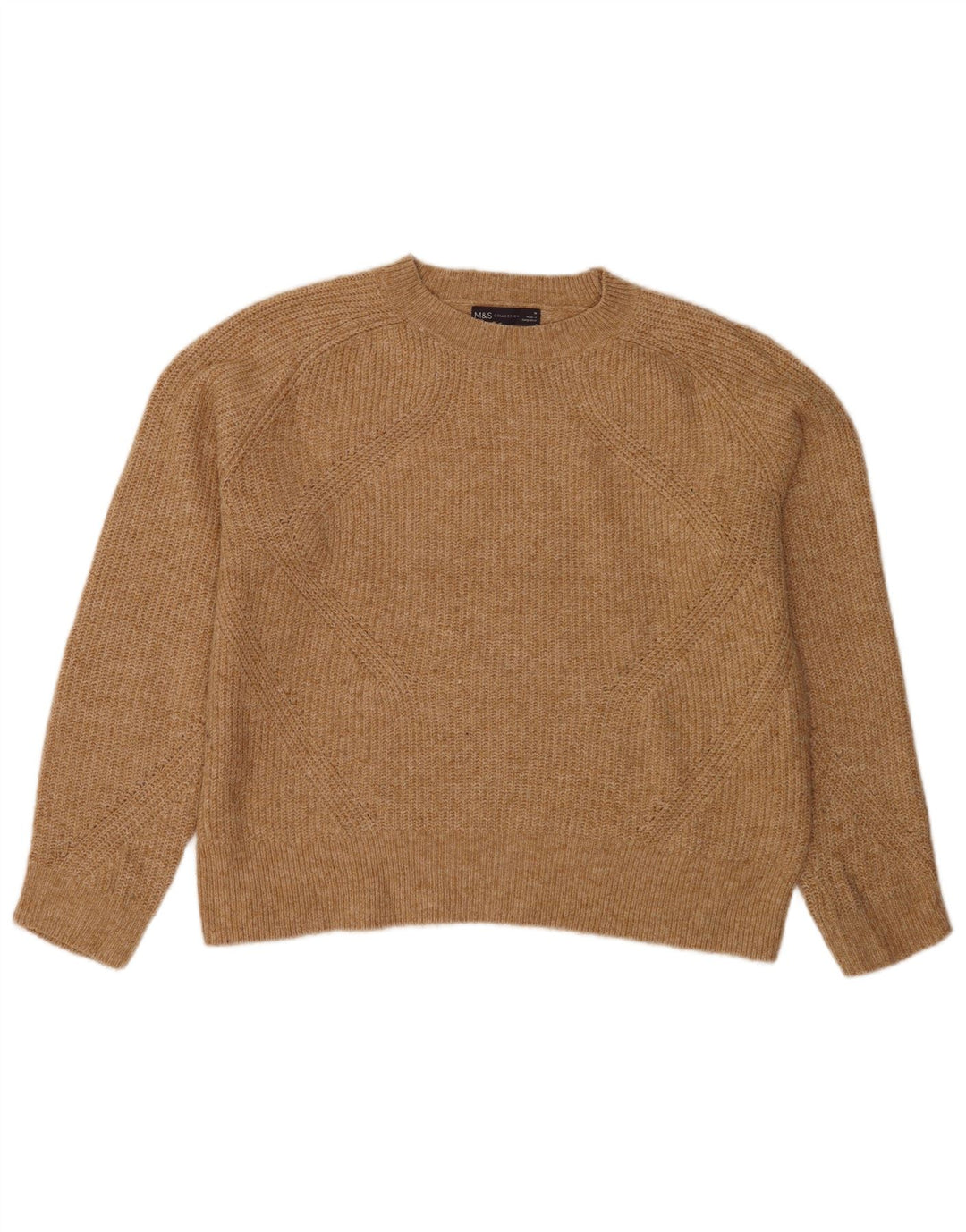 Marks & Spencer Dametrøjetrøje med rund hals DK 14 Medium Brun Flecked
