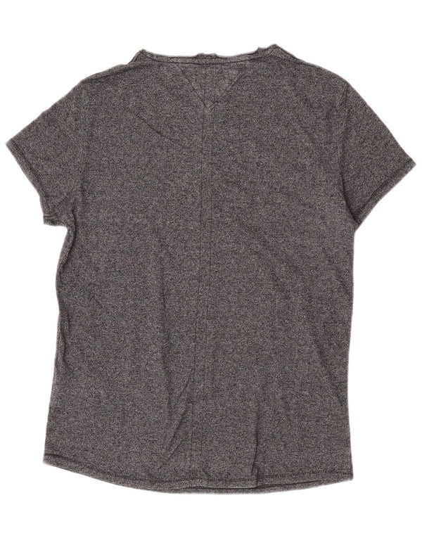 Tommy Hilfiger Dame T-Shirt Top UK 14 Medium Grå Bomuld