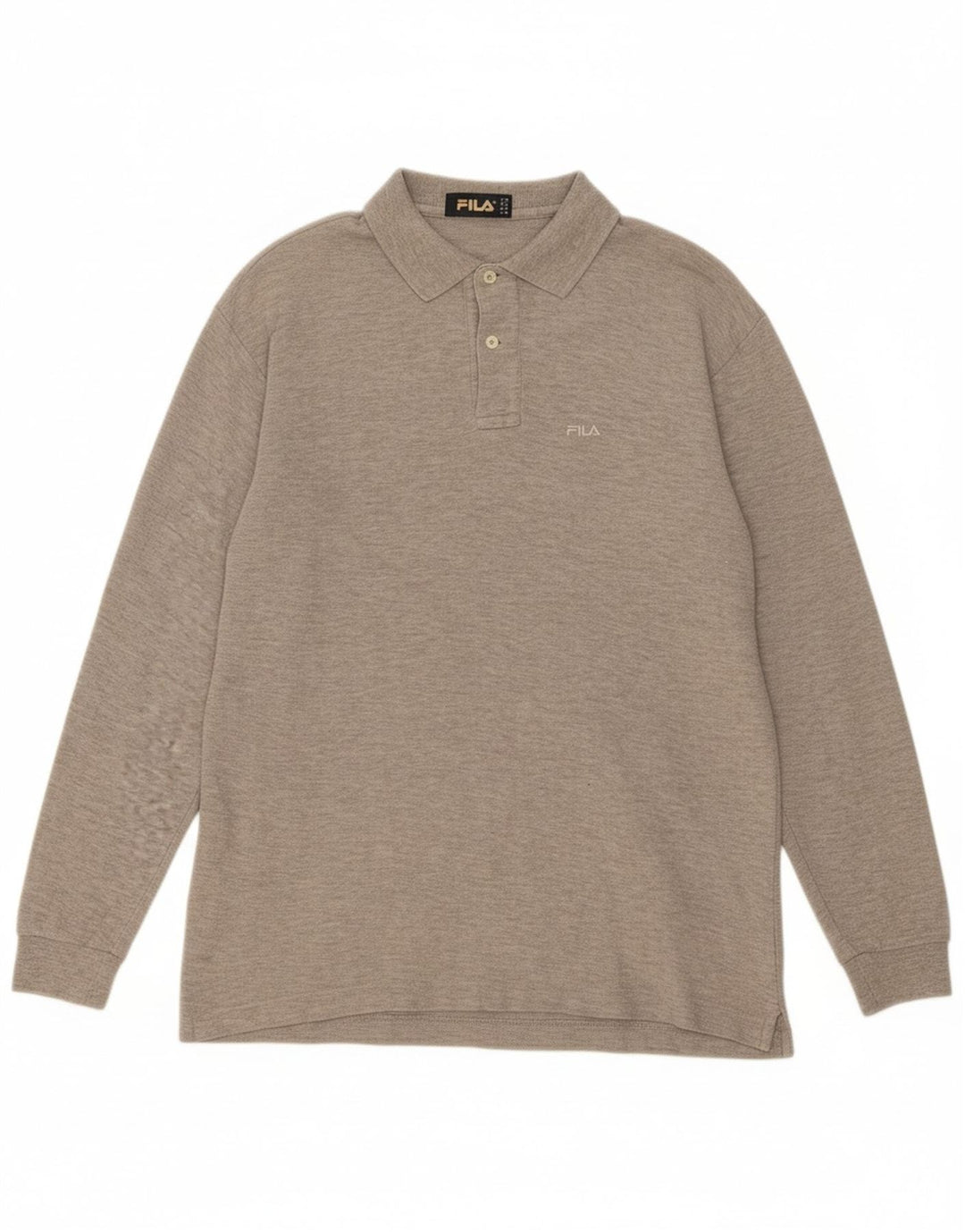 FILA Mens Long Sleeve Polo Shirt IT 46 Small Grey Cotton