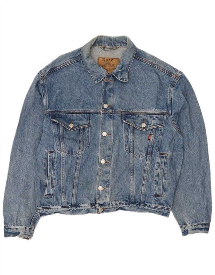 Vintage Dame Oversized Denim Jacket UK 14 Medium Blue