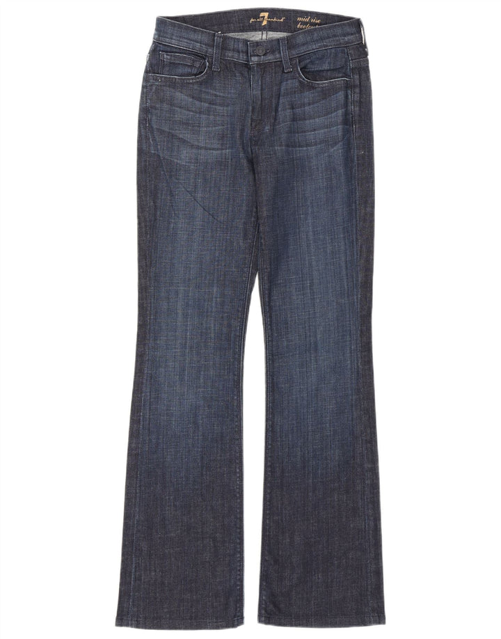 7 For All Mankind Damer Mid Rise Bootcut Jeans W26 L30 Navy Blue