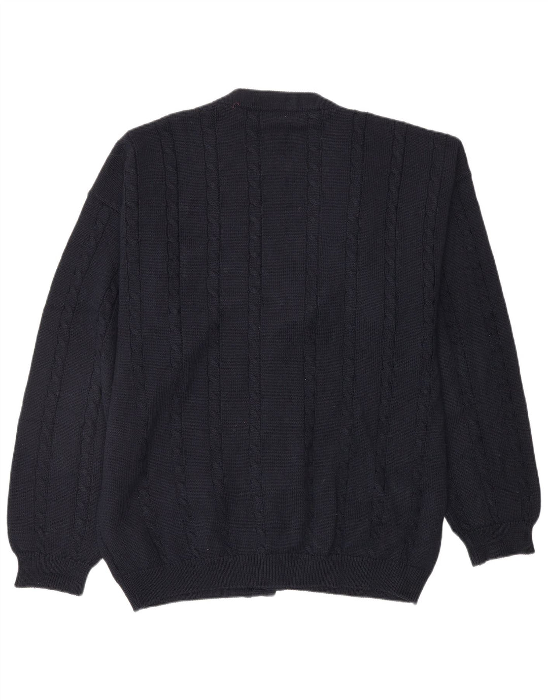 NOUVEAU Herre cardigan sweater XL marineblå stribet uld