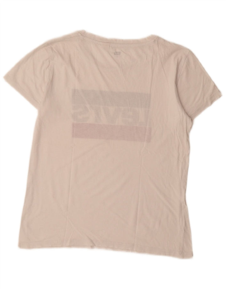 Levi's Dame Grafisk T-Shirt Top UK 10 Small White