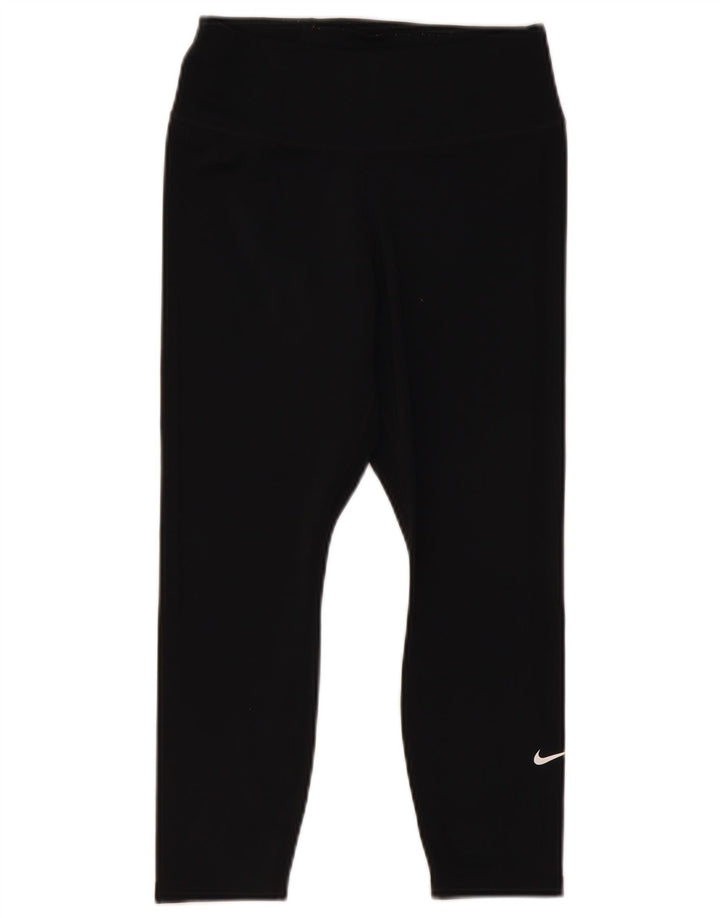 Nike Dame Dri Fit Capri Leggings UK 8 Small Black