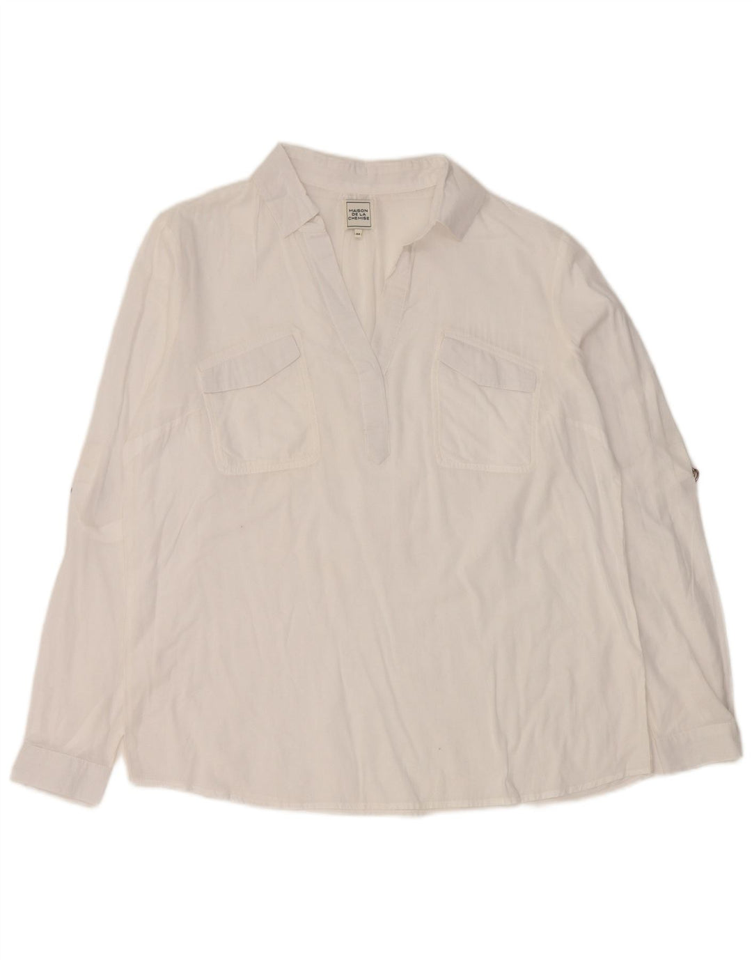 Vintage Dame Pullover Shirt EU 44 XL Hvid