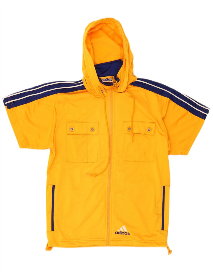 Adidas Træningsdragt med hætte til mænd, topjakke, lille orange farveblok
