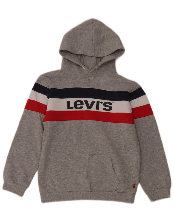 Levi's Boys Grafisk hættetrøje 7-8 år Grå Colourblock Bomuld