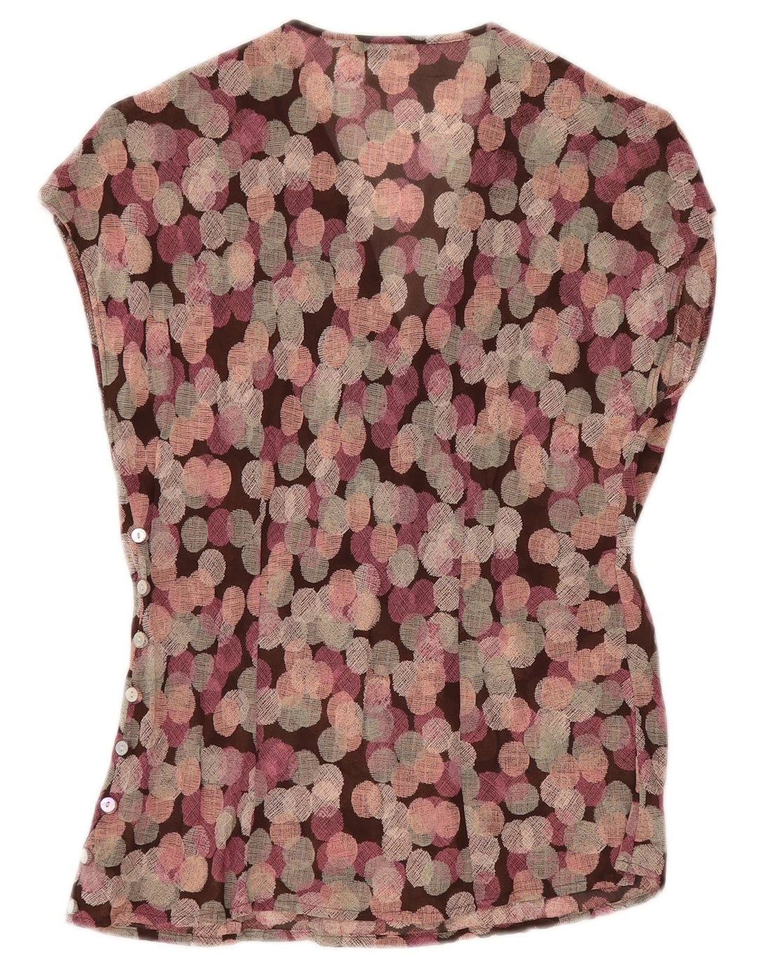 MARKS & SPENCER Dame ærmeløs bluse top UK 12 Medium Lilla Geometrisk