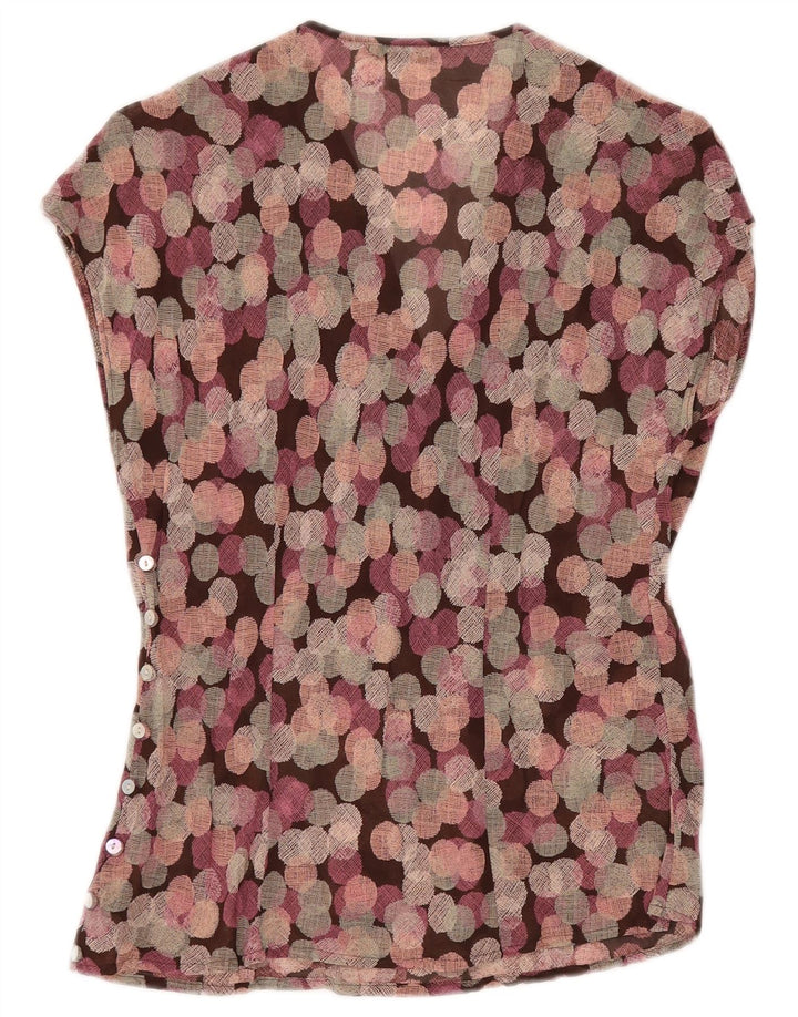 MARKS & SPENCER Dame ærmeløs bluse top UK 12 Medium Lilla Geometrisk