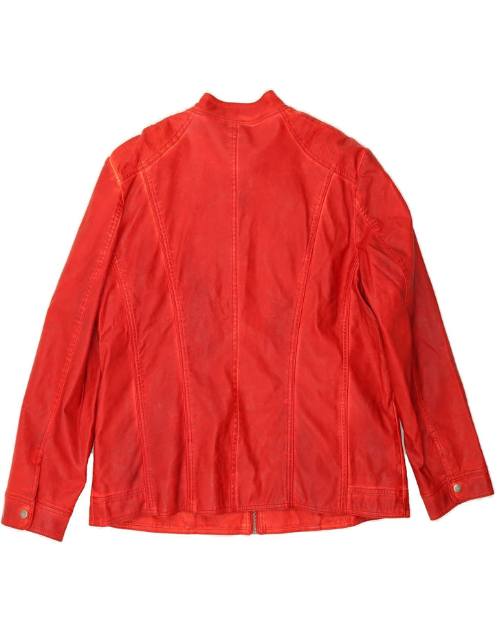 CANDA Womens Faux Leather Jacket EU 48 2XL Red Polyurethane Vintage Canda and Second-Hand Canda from Messina Hembry 
