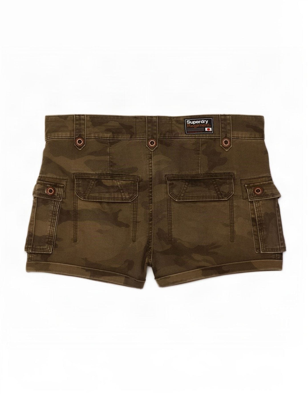 Superdry Cargo Shorts til kvinder Small W30 Grøn Camouflage Bomuld