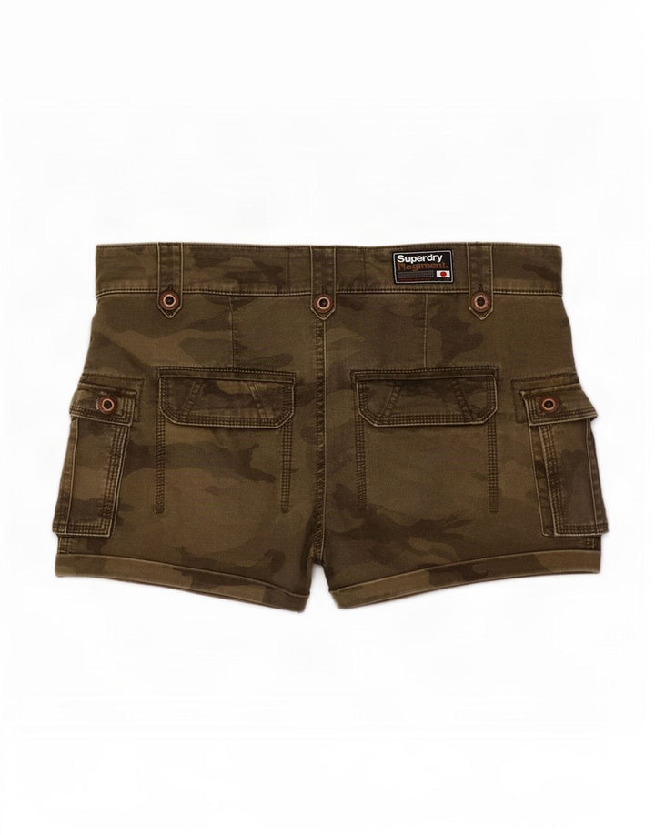 Superdry Cargo Shorts til kvinder Small W30 Grøn Camouflage Bomuld