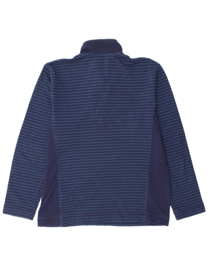 JOULES Mens Zip Neck Sweatshirt Jumper Small Navy Blue Striped Cotton