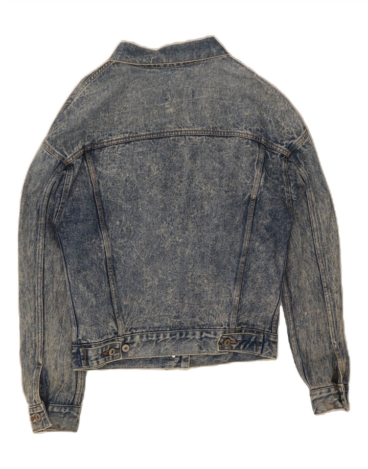 VINTAGE Womens Denim Jacket UK 14 Large Blue Cotton Vintage Vintage and Second-Hand Vintage from Messina Hembry 