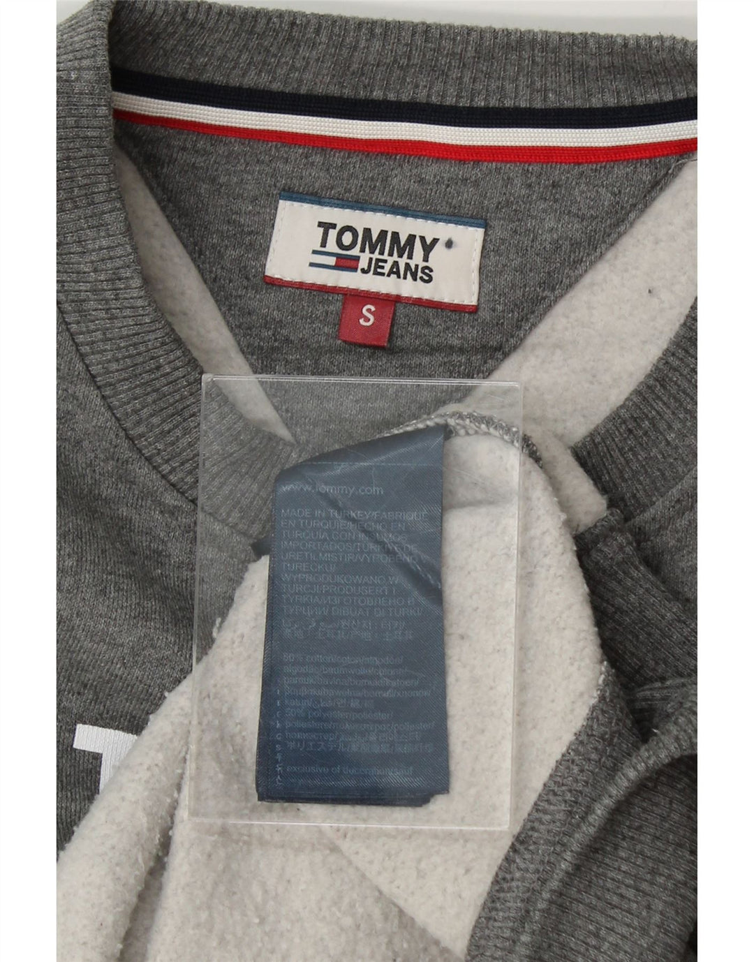 TOMMY HILFIGER Womens Graphic Sweatshirt Jumper UK 10 Small Grey Cotton Vintage Tommy Hilfiger and Second-Hand Tommy Hilfiger from Messina Hembry 