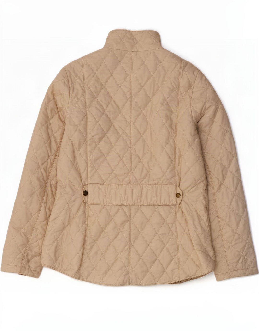Barbour Quiltet jakke til kvinder UK 14 Stor Beige Nylon