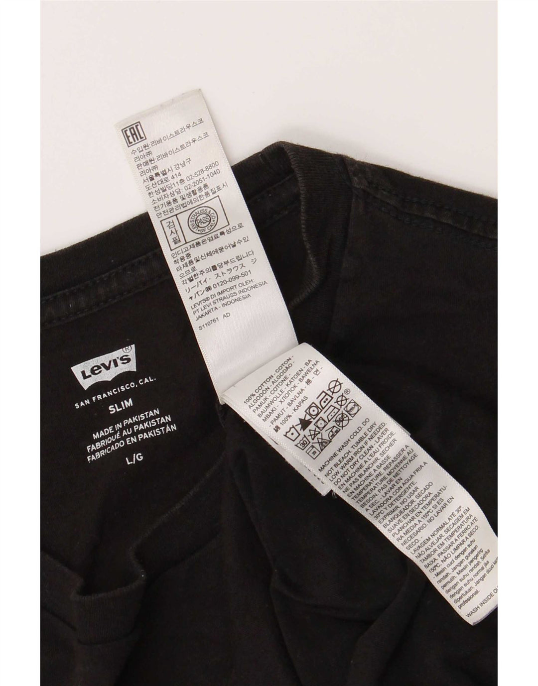 Levi's Herre Slim Fit T-shirt Top Stor sort bomuld