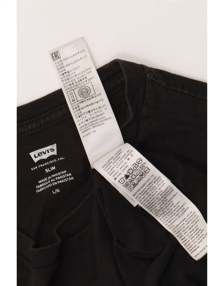 Levi's Herre Slim Fit T-shirt Top Stor sort bomuld