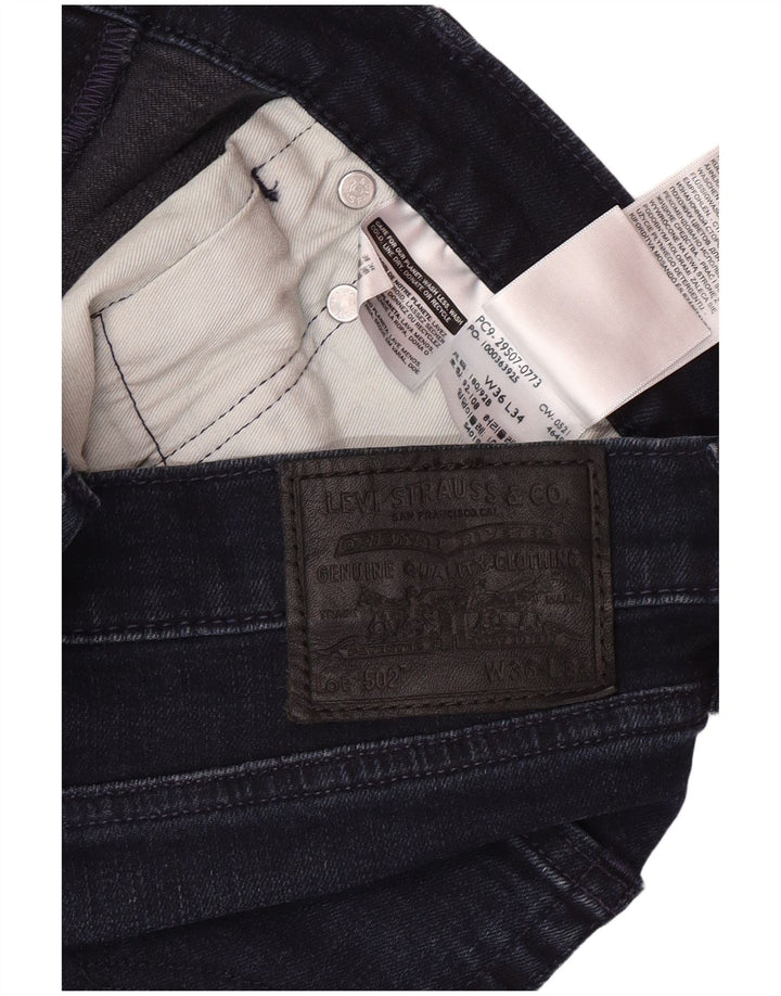 LEVI'S Herre 502 tilspidsede jeans W36 L32 Marineblå bomuld