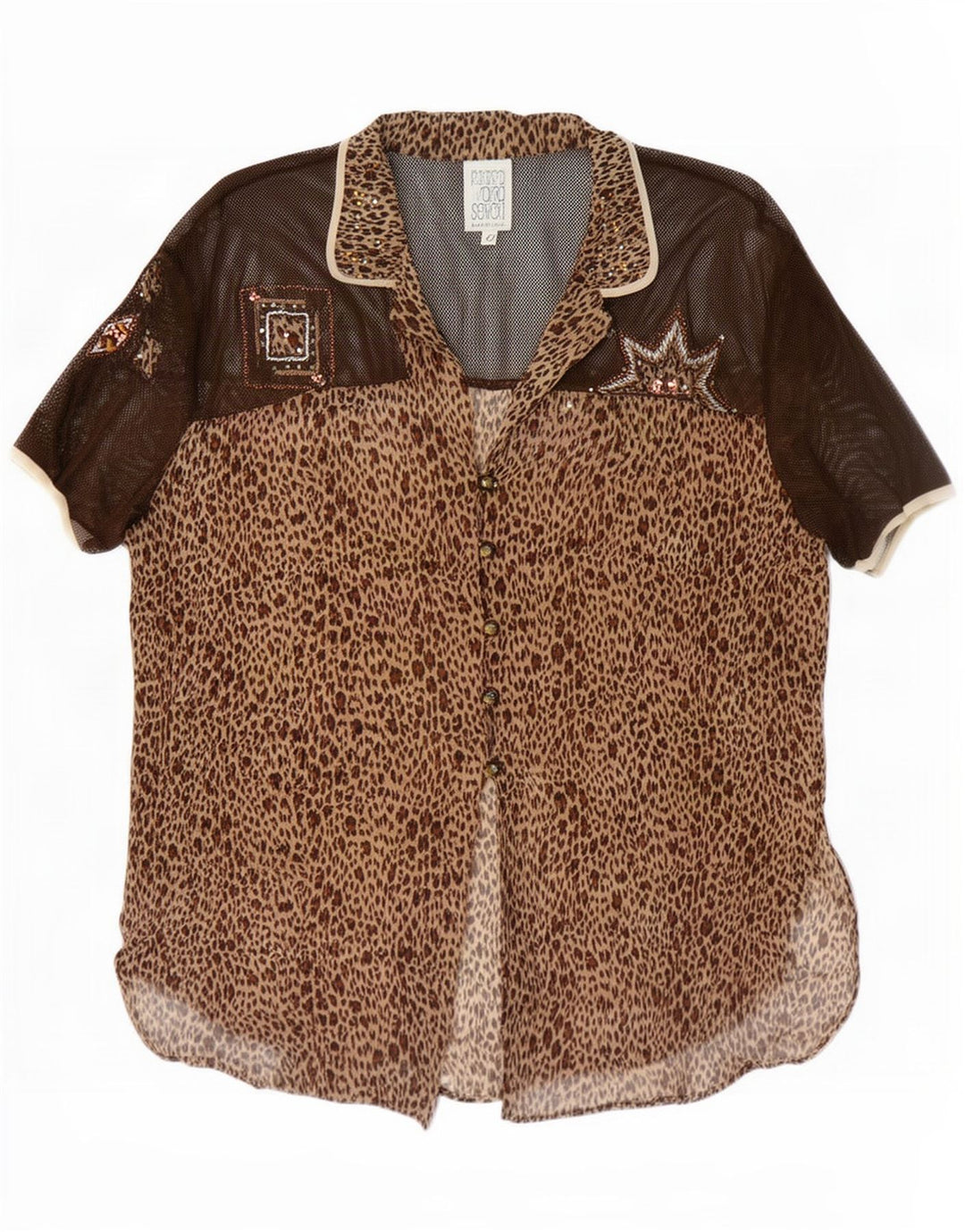 Maria Grazia Severi Dame Kortærmet Bluse IT 42 Medium Brun