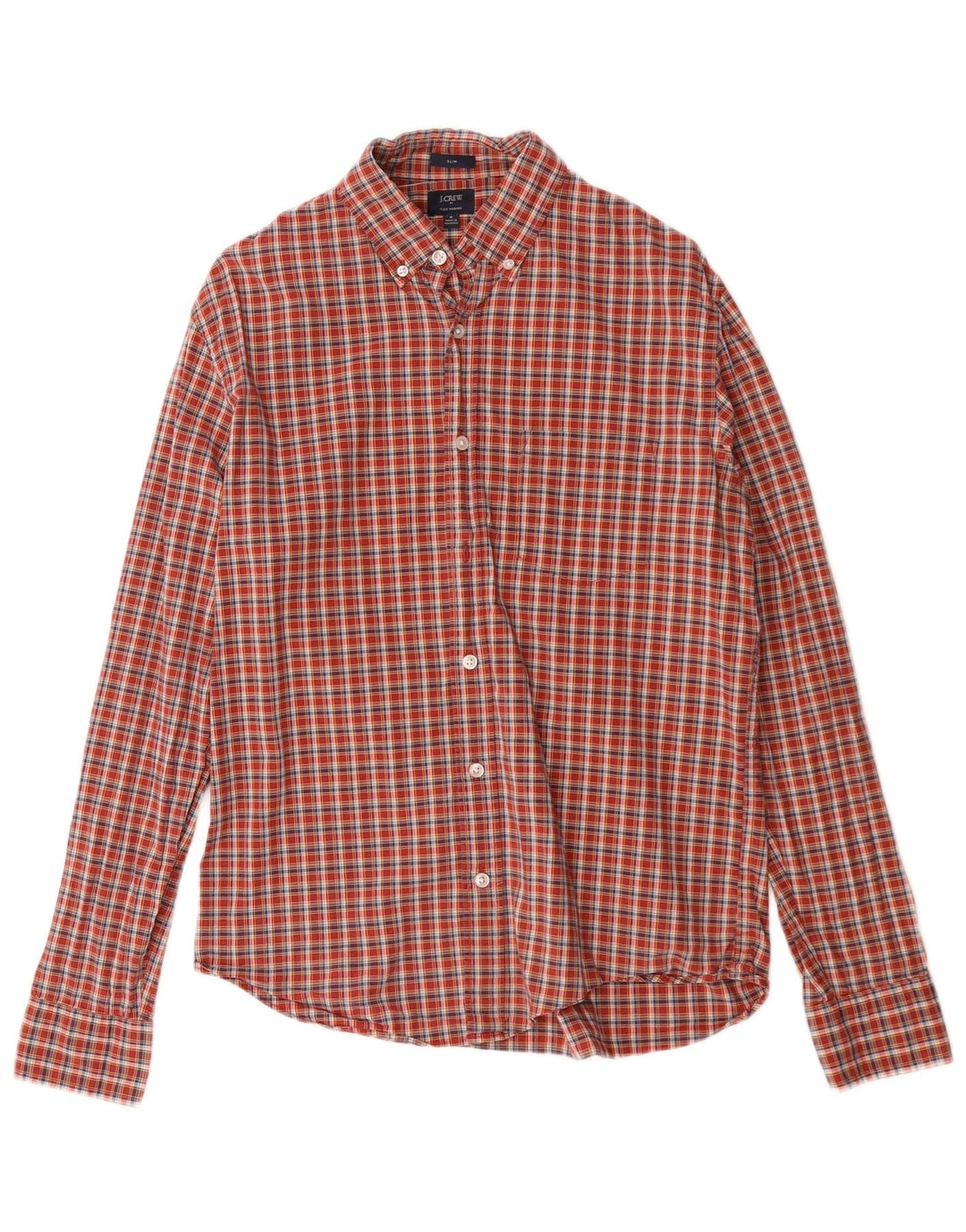 J. CREW Herre Slim Fit skjorte Medium rød ternet bomuld