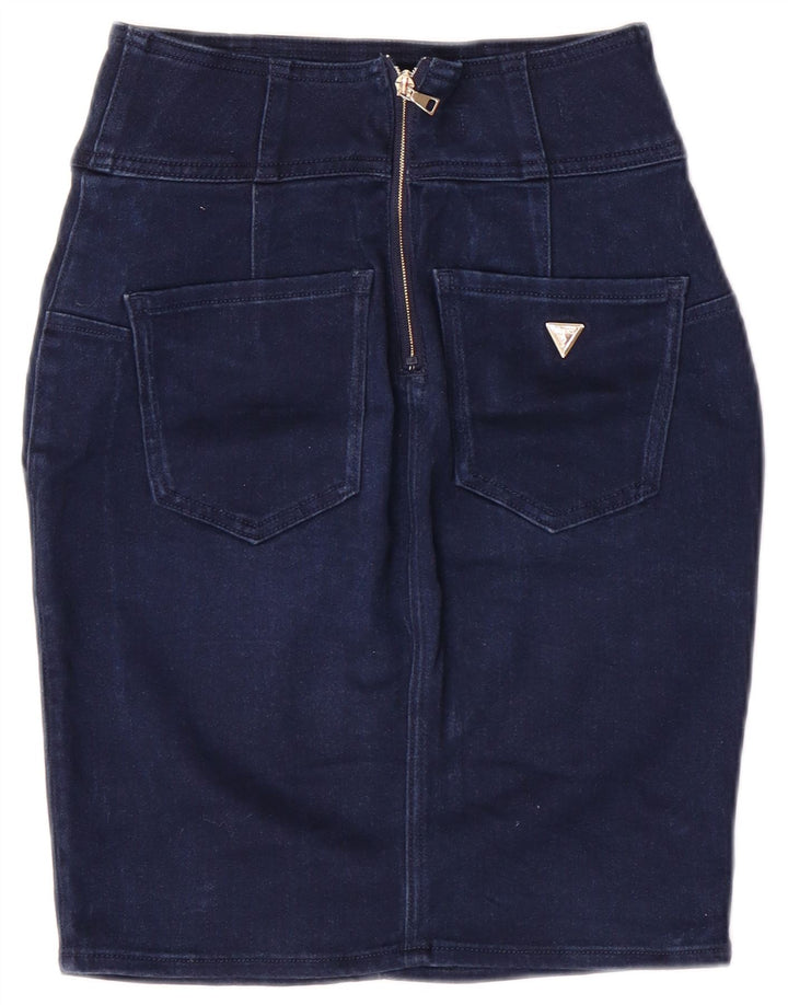 Guess Dame højtaljet denimnederdel W28 Medium Blue Modal Classic