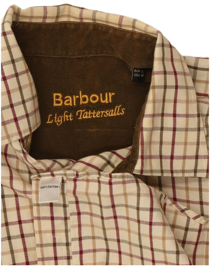 Barbour Herre Flanelskjorte Medium Beige Ternet Bomuld