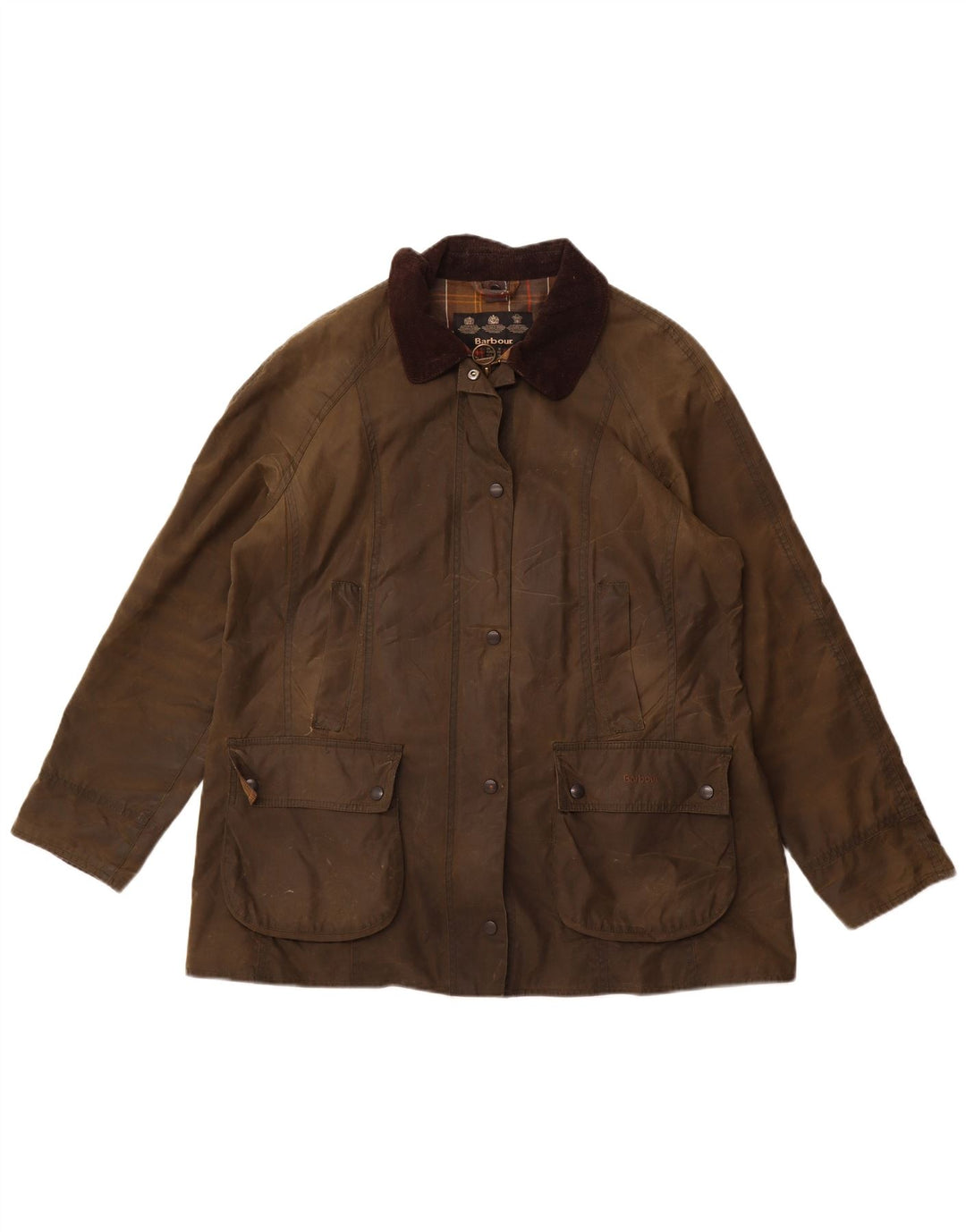 Barbour Vokset bomuldsjakke til kvinder UK 18 XL Khaki Bomuld