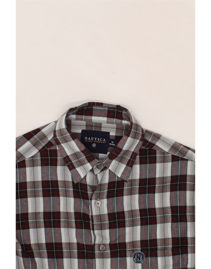 NAUTICA Mens Shirt Medium Burgundy Check Cotton Vintage Nautica and Second-Hand Nautica from Messina Hembry 