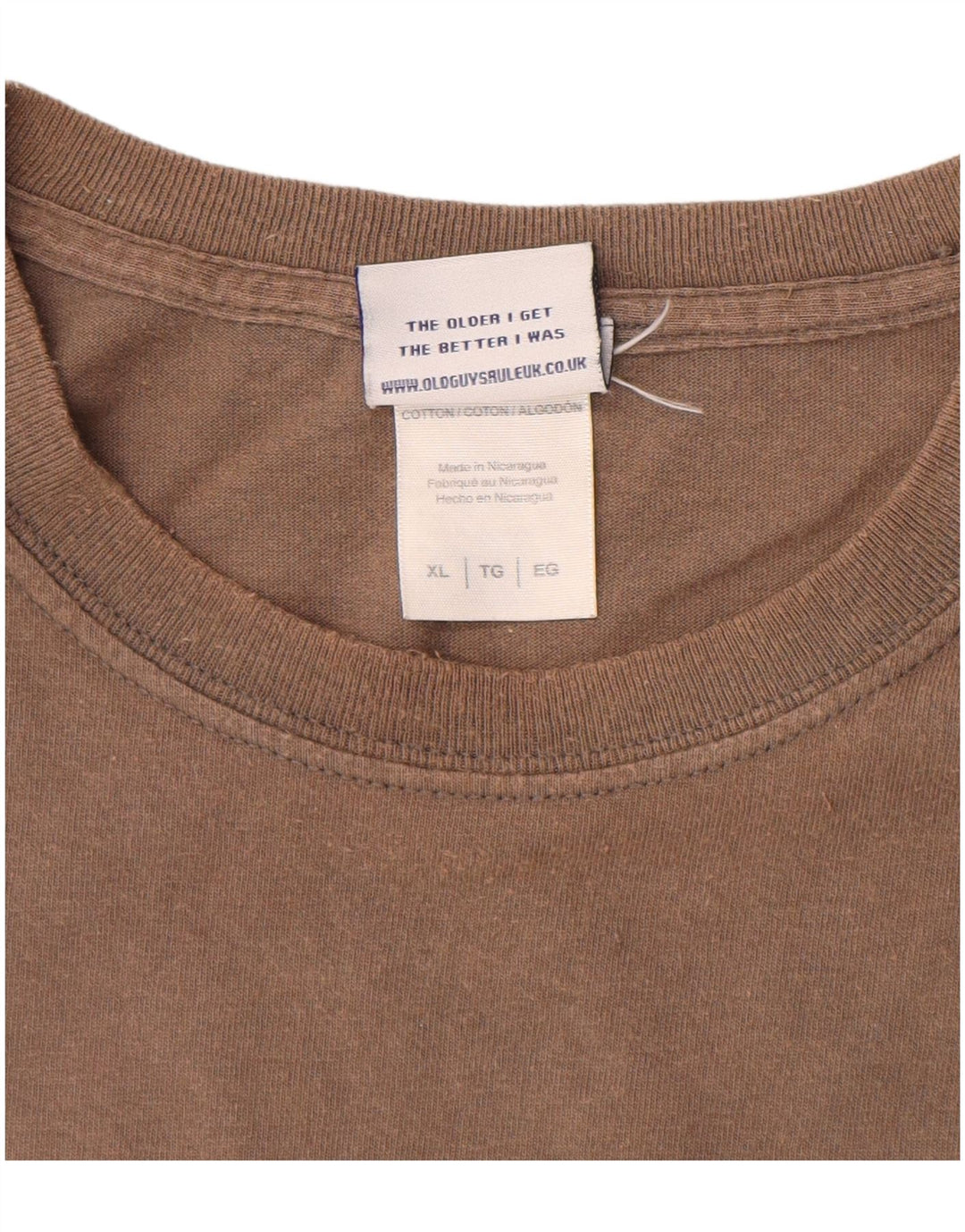 OLD GUYS RULE Herre grafisk T-shirt top XL brun bomuld