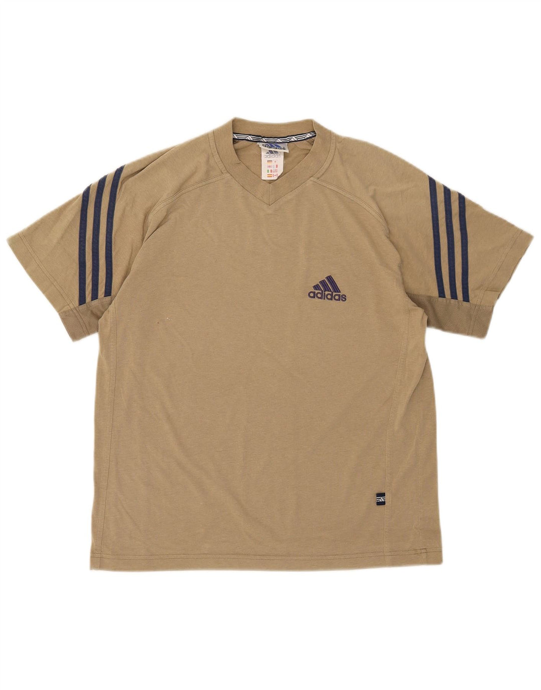 Adidas Herre T-Shirt Top Medium Khaki Bomuld