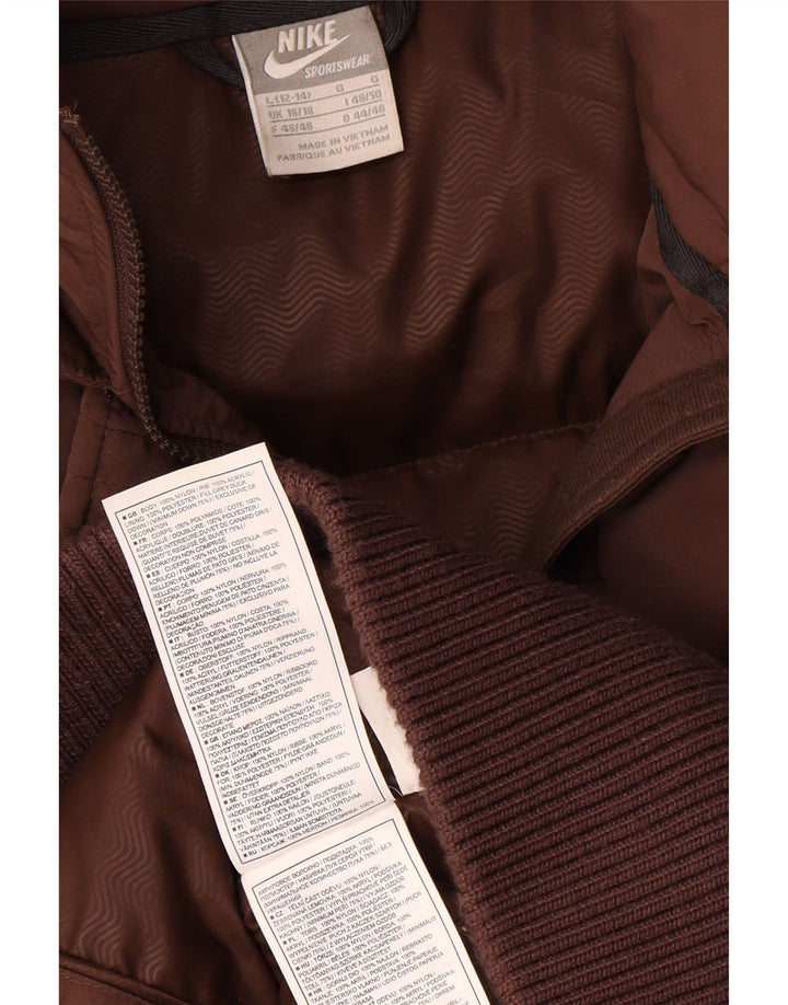 Nike polstret frakke til kvinder UK 16/18 Stor brun nylon