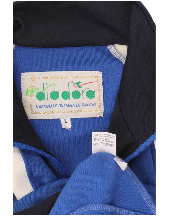 Diadora Herre grafisk træningsdragt Topjakke Stor Blå Colourblock Polyester