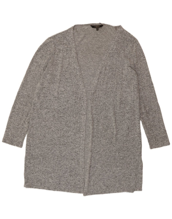 Lipsy Womens Oversized Longline Cardigan Sweater UK 10 Small Grey Flecked