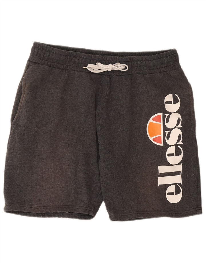 ELLESSE Mens Graphic Sport Shorts Medium Grey Cotton