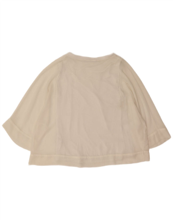 Zara Dame Oversized Bluse Top UK 14 Medium White Polyester
