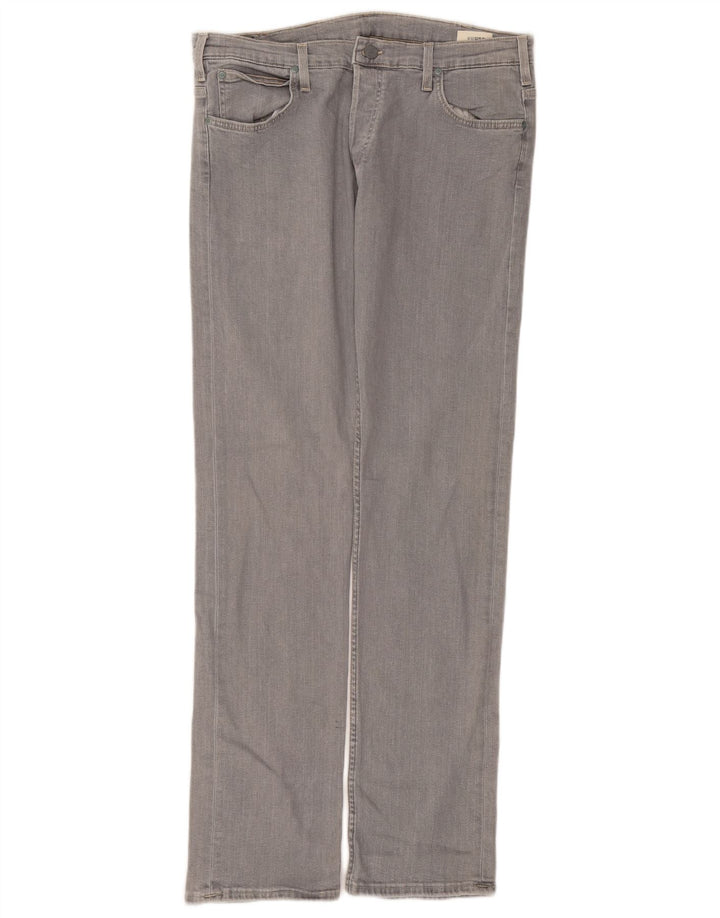 Lee Mens Powell Straight Jeans W34 L34 Grå Bomuld